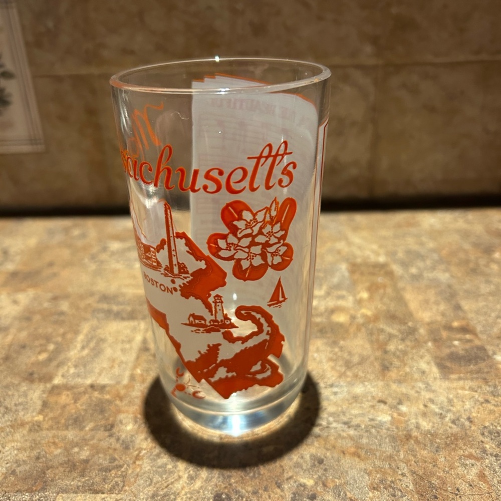 Massachusetts Souvenir 5” Tall Glass - Picture 2 of 5